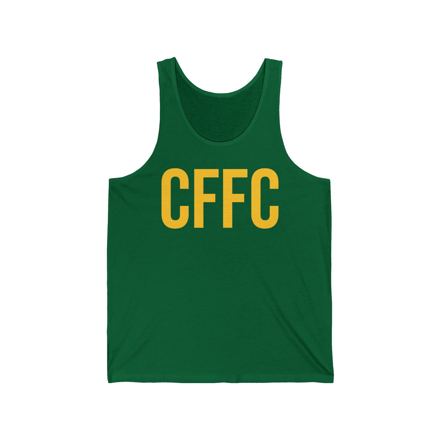 CFFC / VIENS Motivational Tank Top – Gold Athletic Graphic Tank for Fitness & Activewear