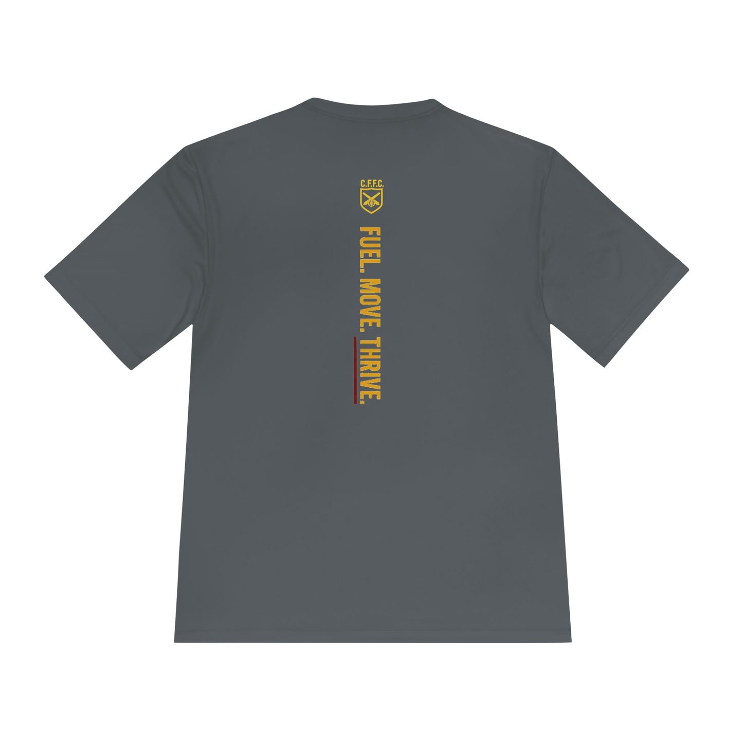 Unisex Moisture-Wicking Fitness Tee – “Fuel. Move. Thrive.” Motivational Activewear