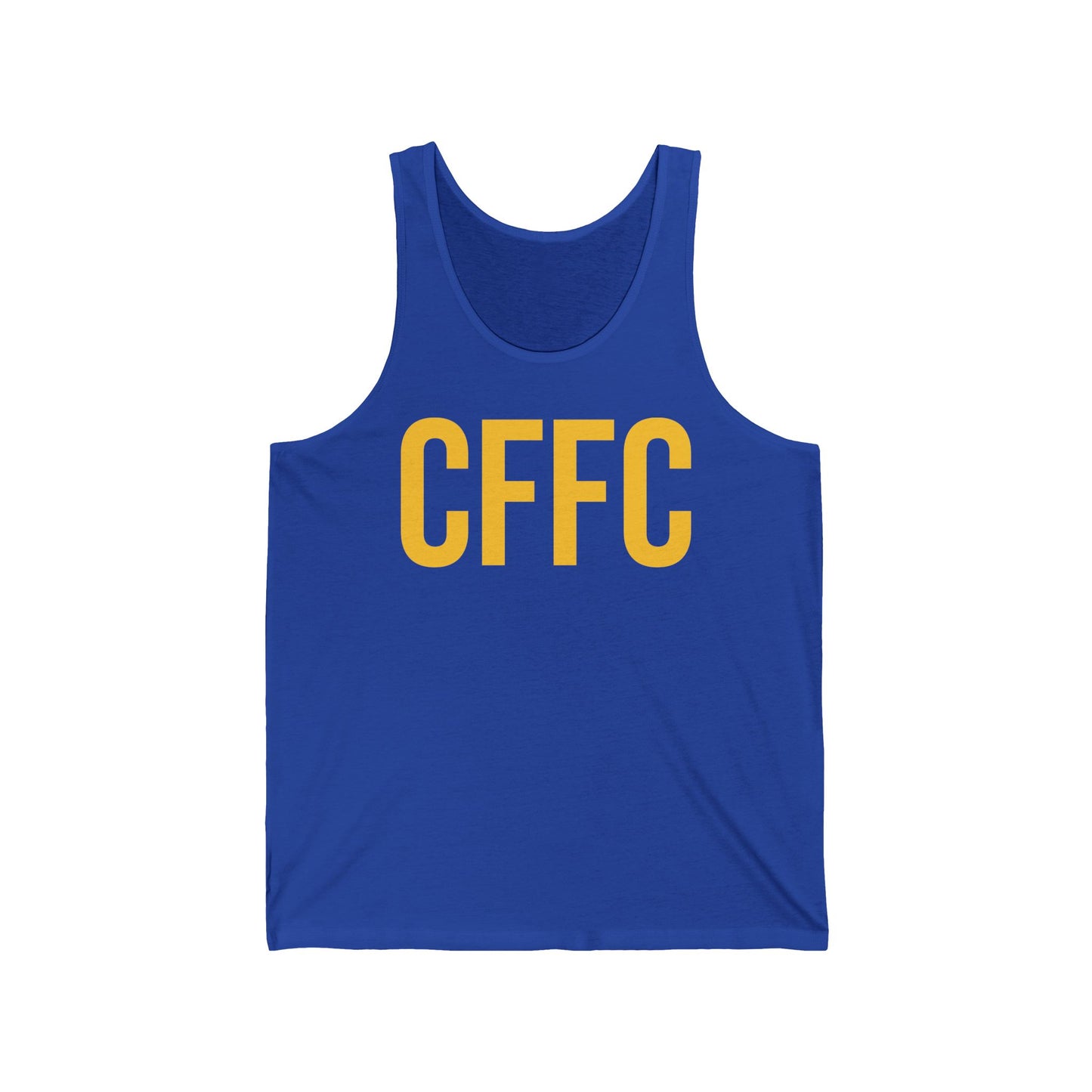 CFFC / VIENS Motivational Tank Top – Gold Athletic Graphic Tank for Fitness & Activewear