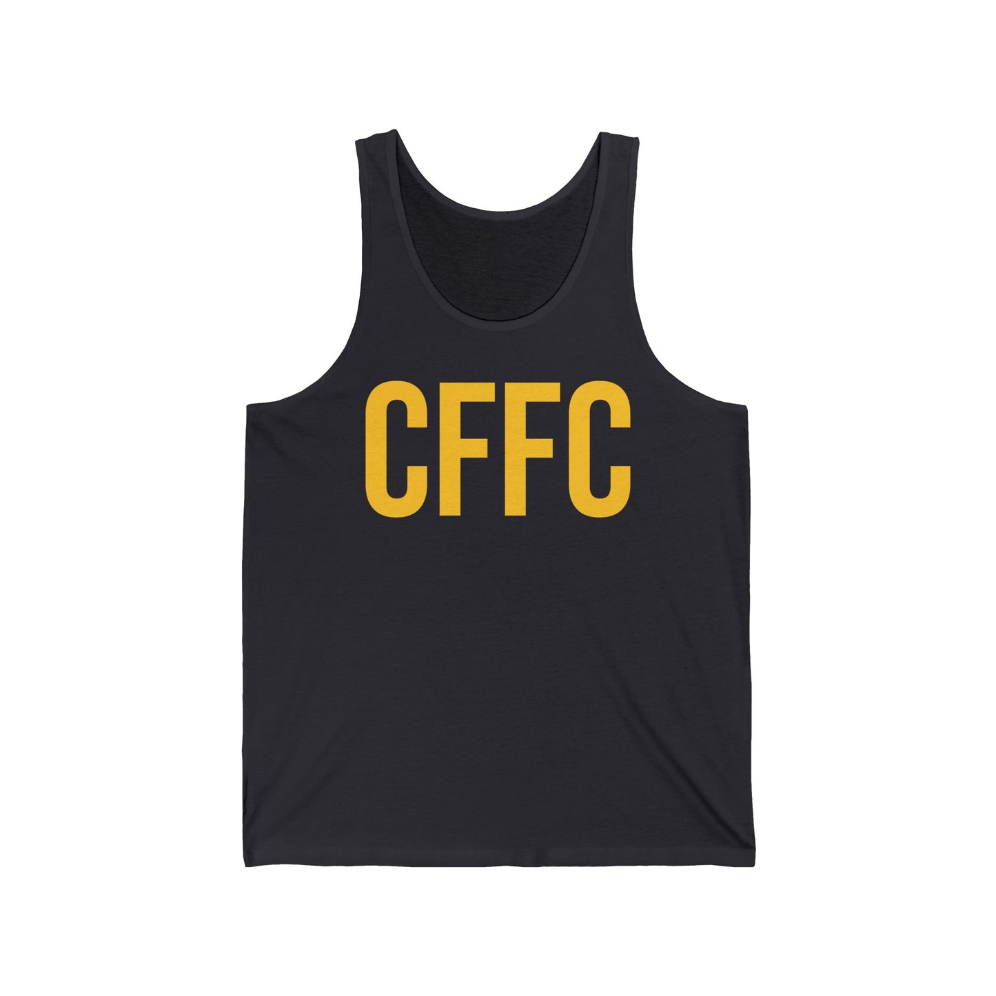 CFFC / VIENS Motivational Tank Top – Gold Athletic Graphic Tank for Fitness & Activewear