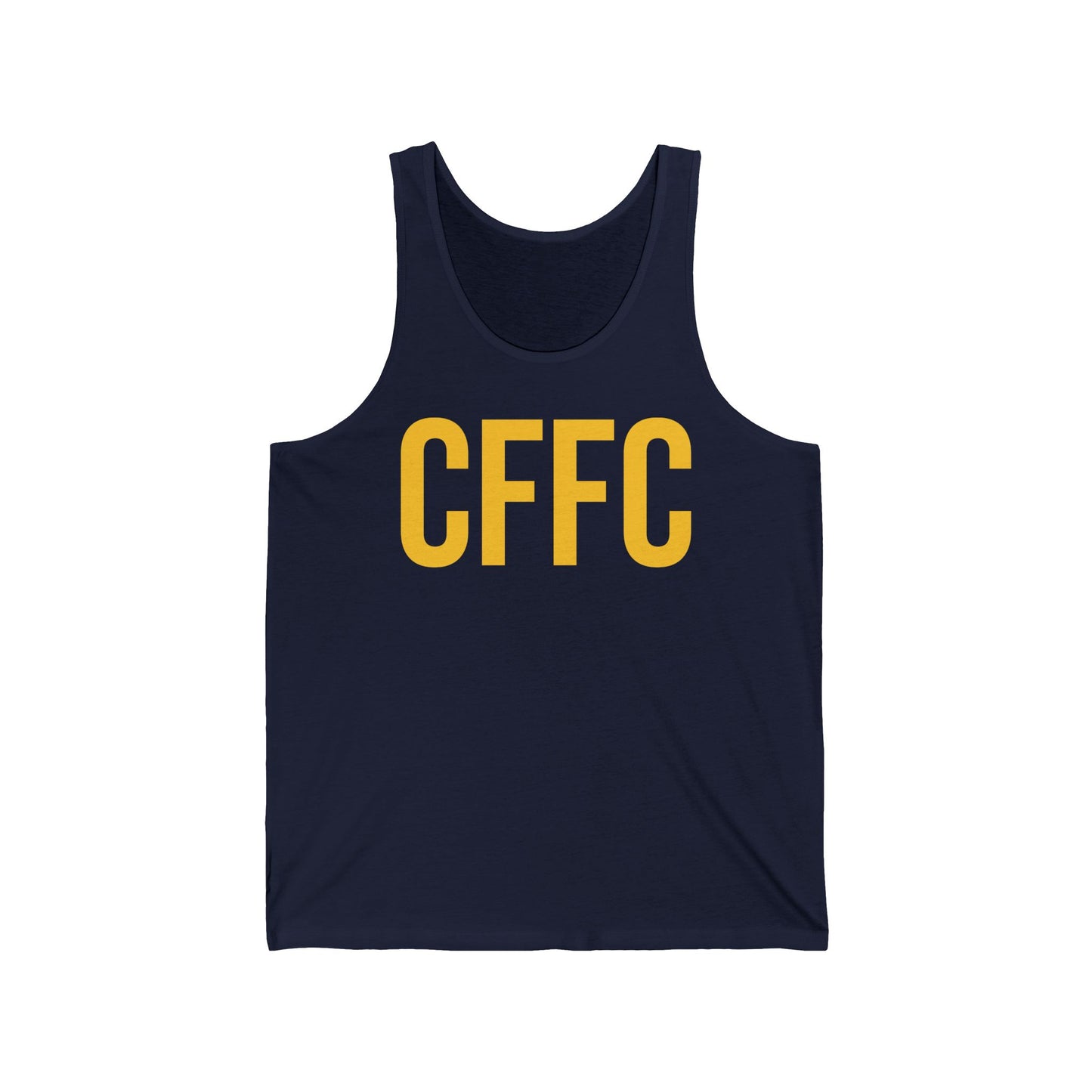 CFFC / VIENS Motivational Tank Top – Gold Athletic Graphic Tank for Fitness & Activewear