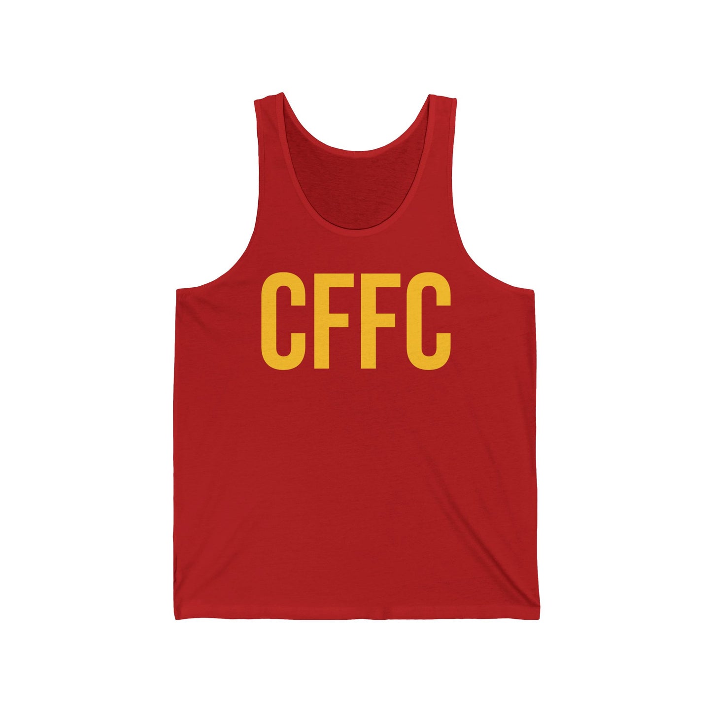 CFFC / VIENS Motivational Tank Top – Gold Athletic Graphic Tank for Fitness & Activewear