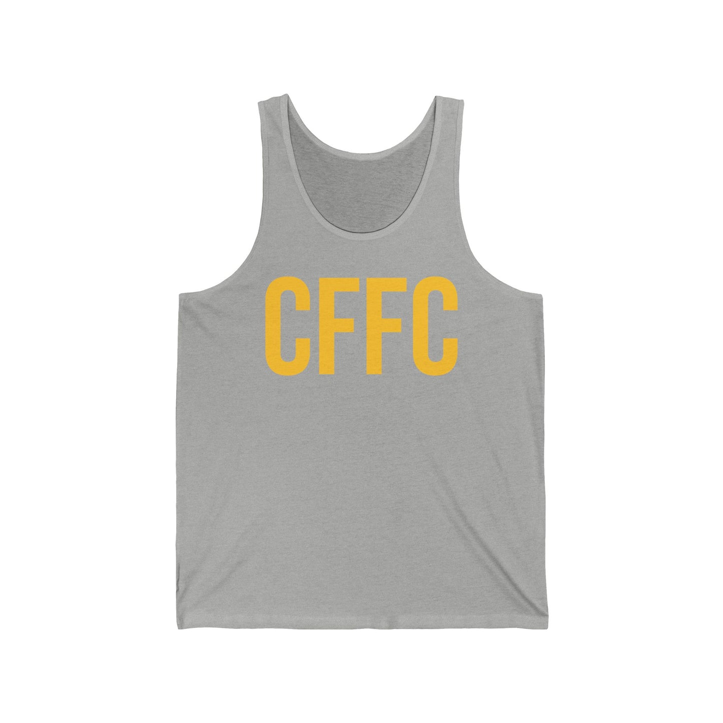CFFC / VIENS Motivational Tank Top – Gold Athletic Graphic Tank for Fitness & Activewear
