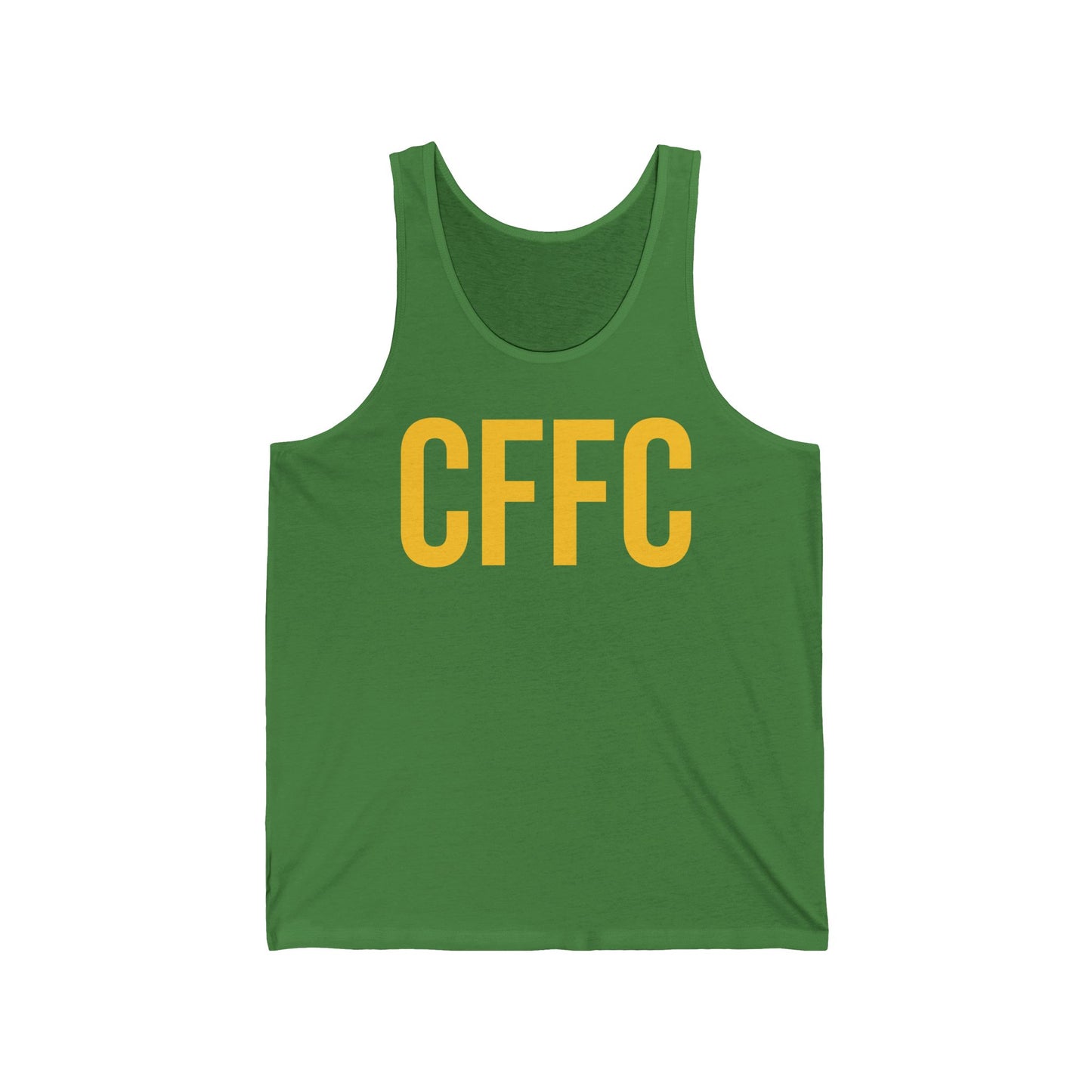 CFFC / VIENS Motivational Tank Top – Gold Athletic Graphic Tank for Fitness & Activewear