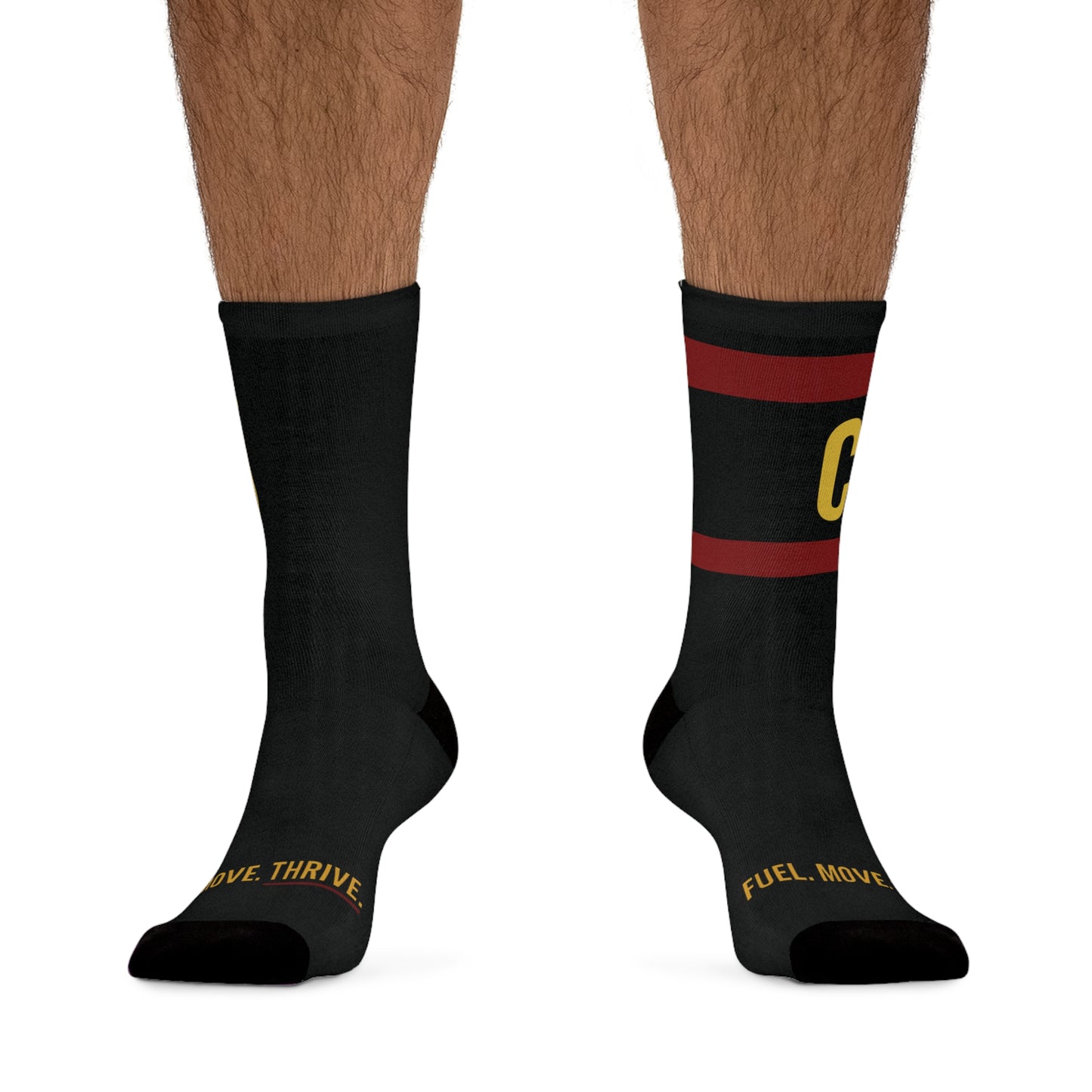 C.F.F.C. Athletic Crew Socks — Black Recycled Poly Performance Socks