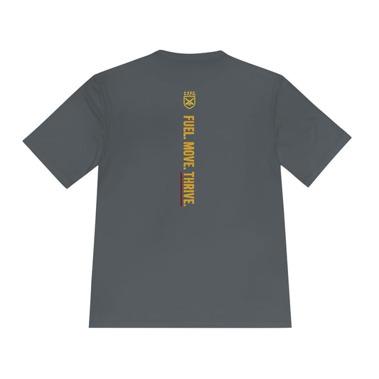 Unisex Moisture-Wicking Fitness Tee – “Fuel. Move. Thrive.” Motivational Activewear